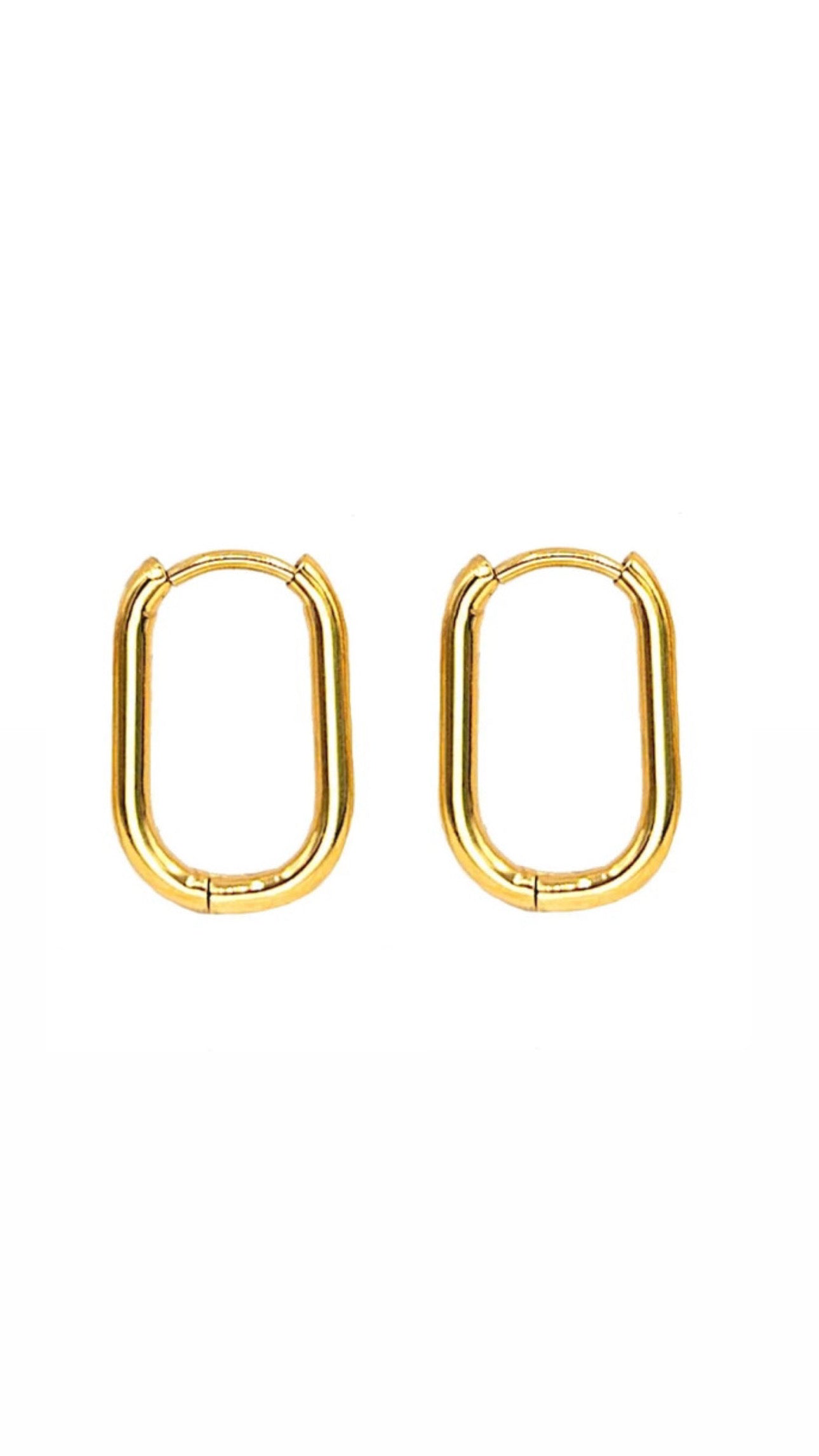 Paper Clip Gold Hoops